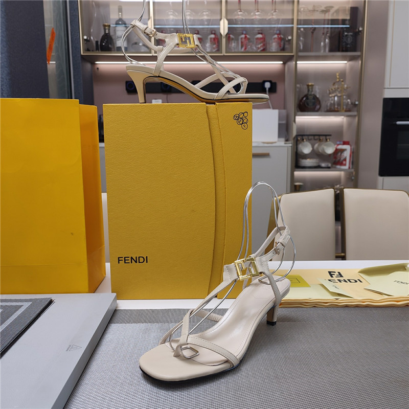 F**di ffold 55mm leather sandals beige