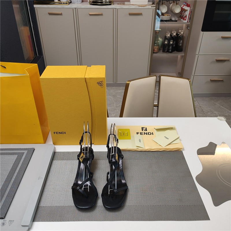 F**di ffold 55mm leather sandals black