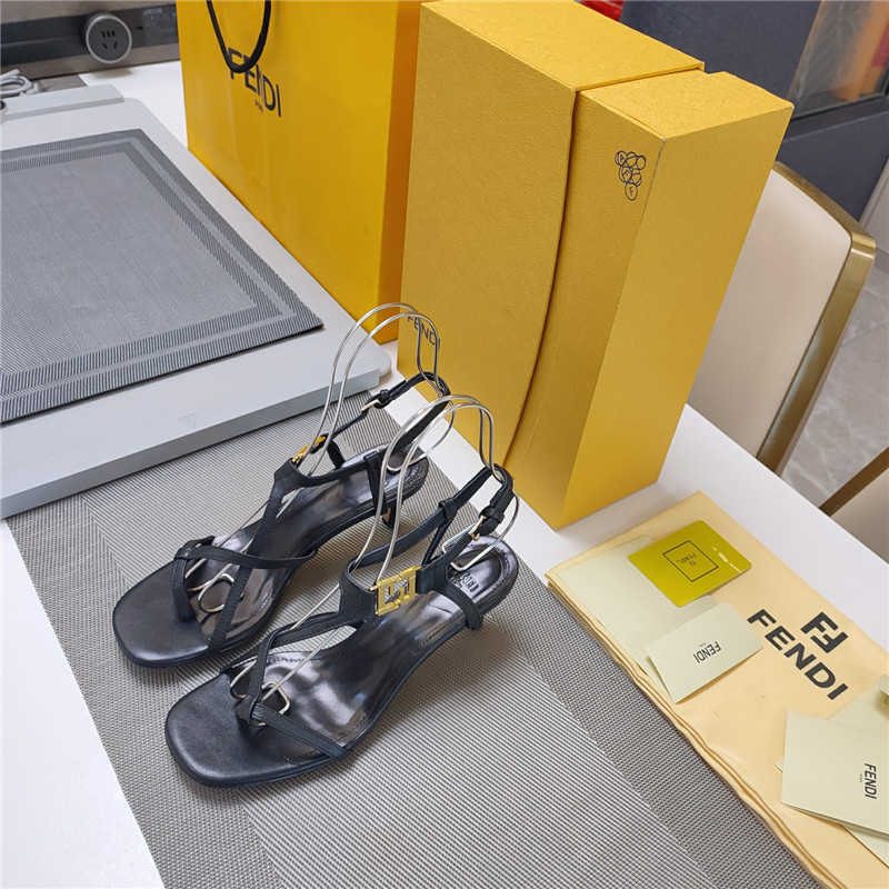 F**di ffold 55mm leather sandals black