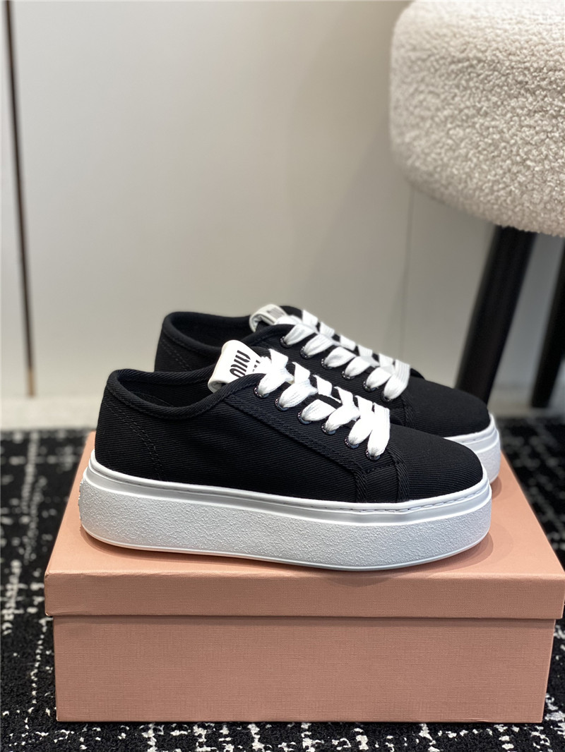 Miu Miu Platform Canvas Sneakers Sale for Women