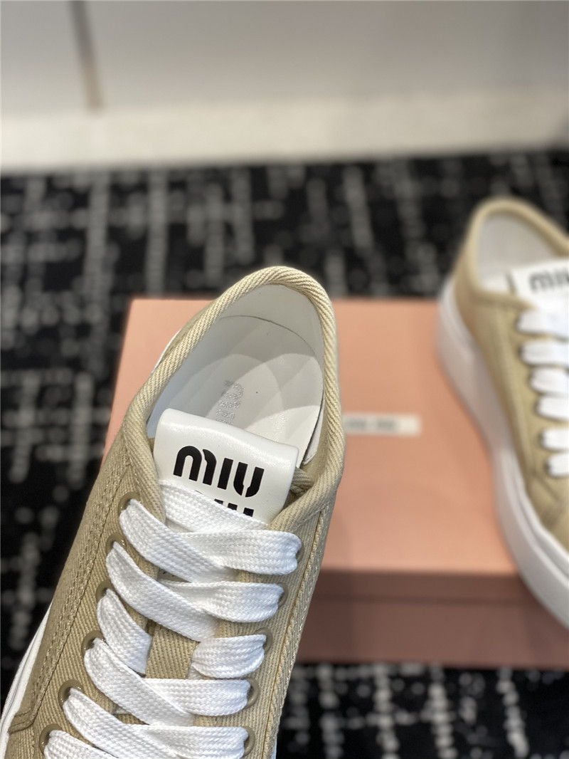 Miu Miu Platform Canvas Sneakers for Ladies