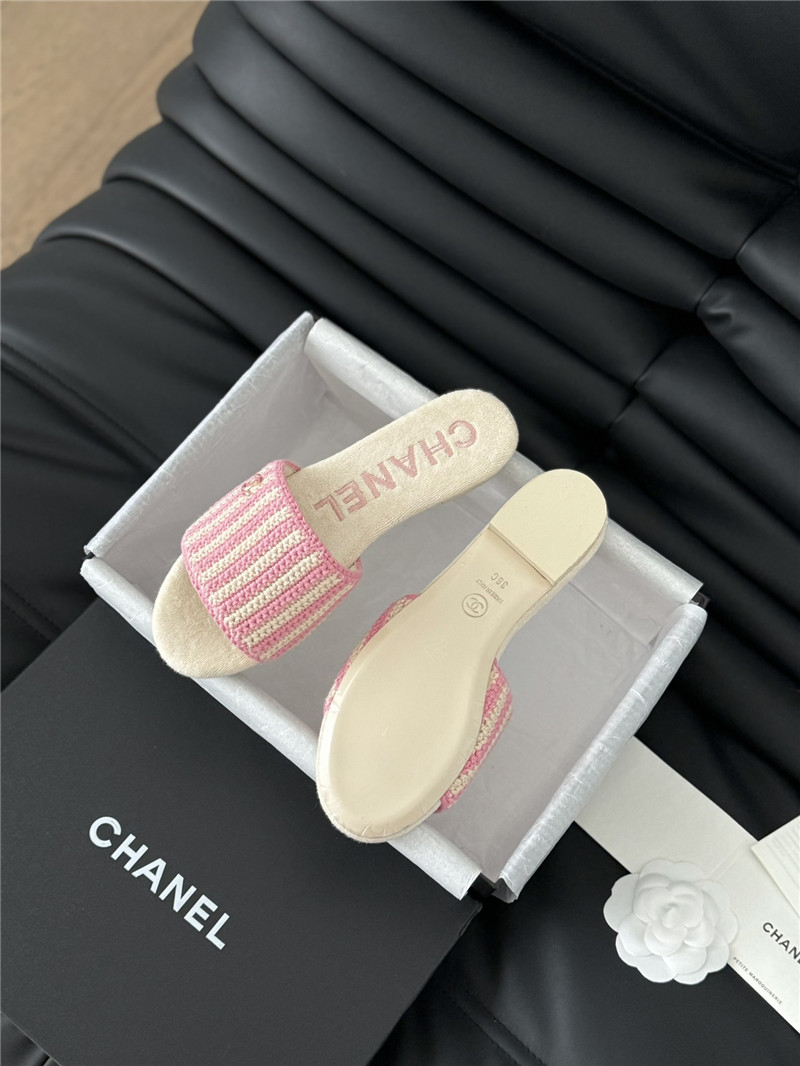 Ch**el camellia woven slippers replica shoes