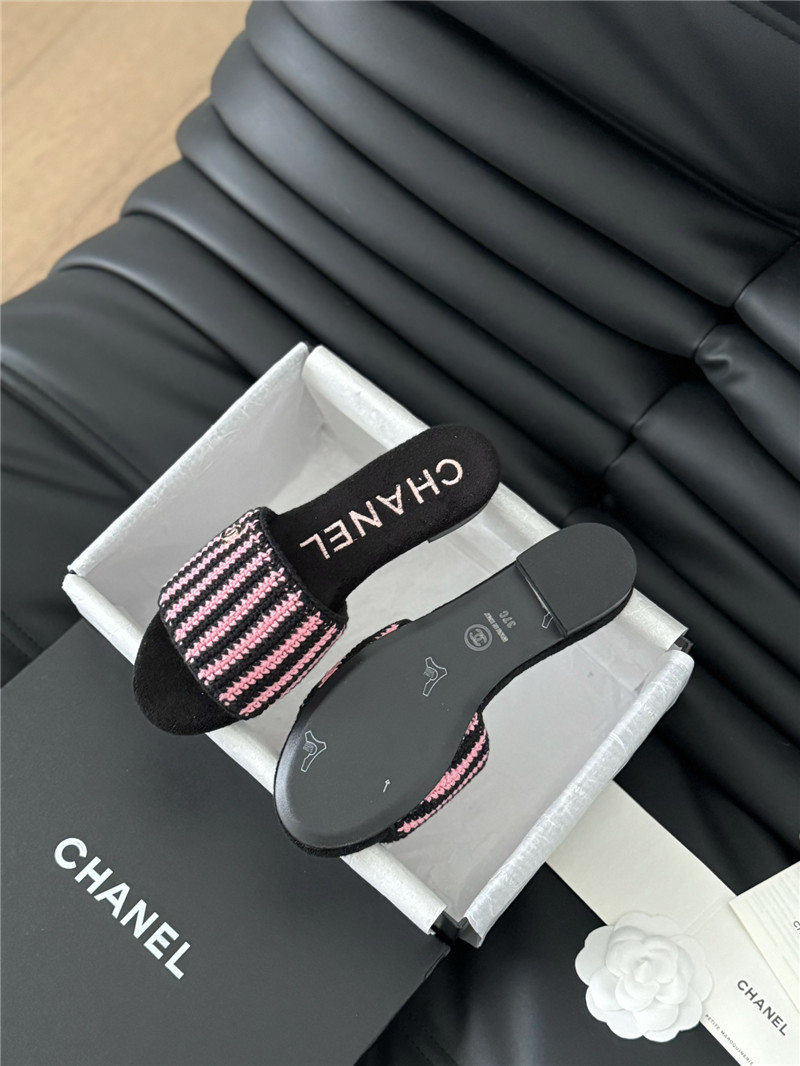 Ch**el cc embroidered flat sandals
