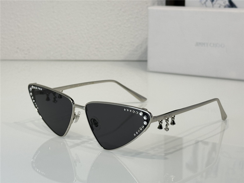 j1m*y ch00 cat-eye frame D1am0nd pendant sunglasses