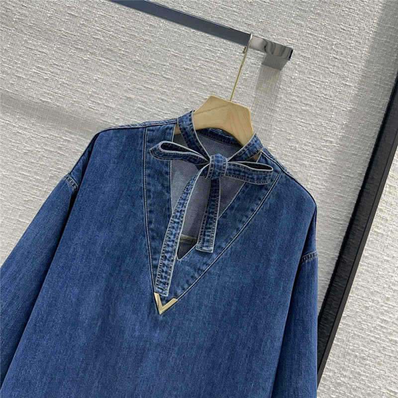 Va1e*ntin0 kaftan denim top replica clothing sites