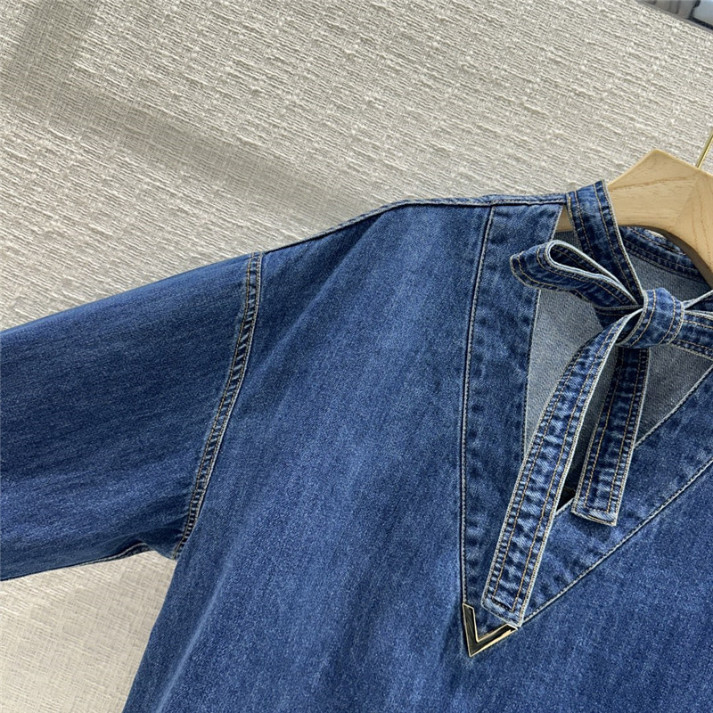 Va1e*ntin0 kaftan denim top replica clothing sites