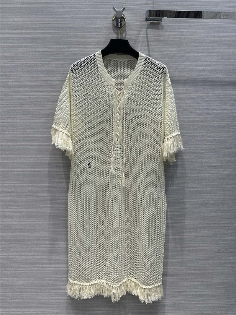 D10r hollow crochet knitted cardigan dress replica clothes