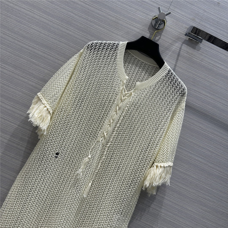 D10r hollow crochet knitted cardigan dress replica clothes