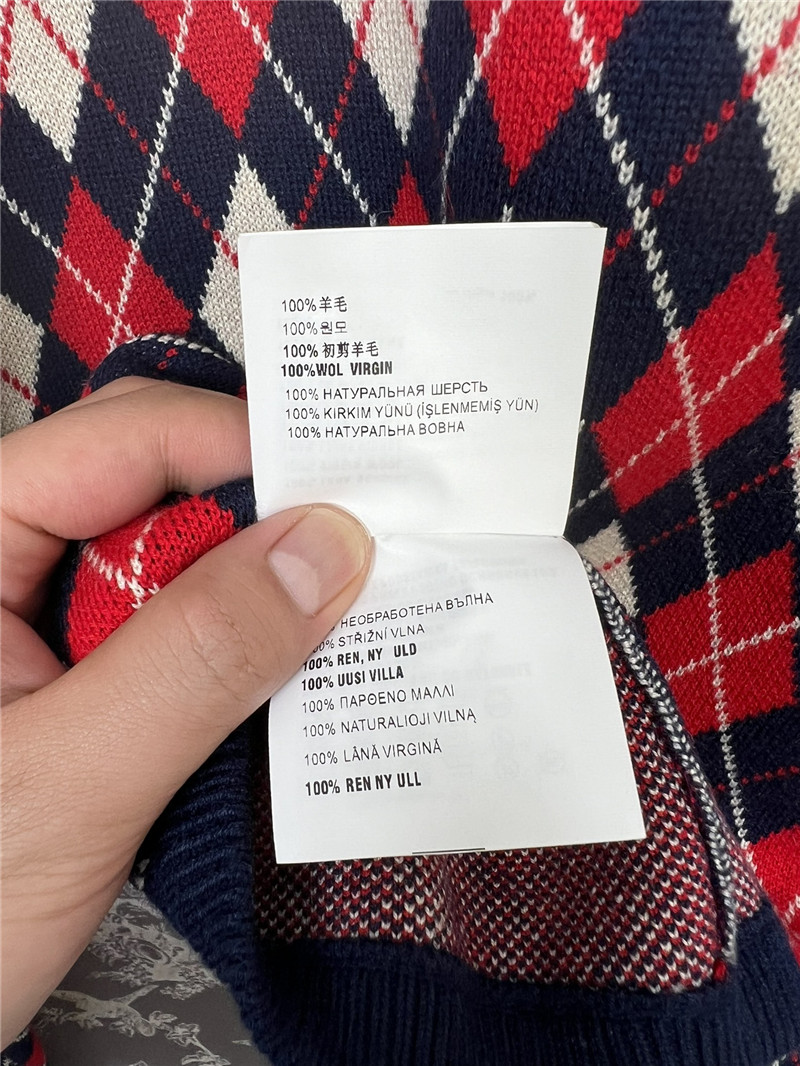 Pra*a jacquard argyle knit sweater