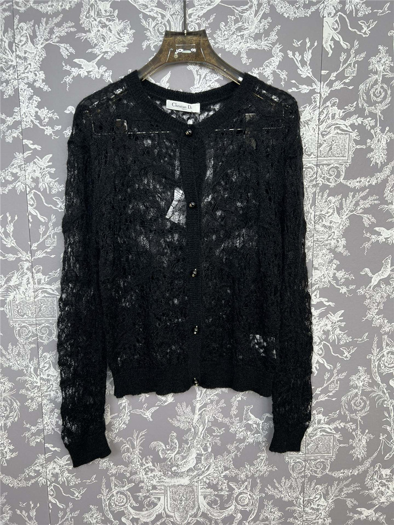 D10r lace crochet cardigan black