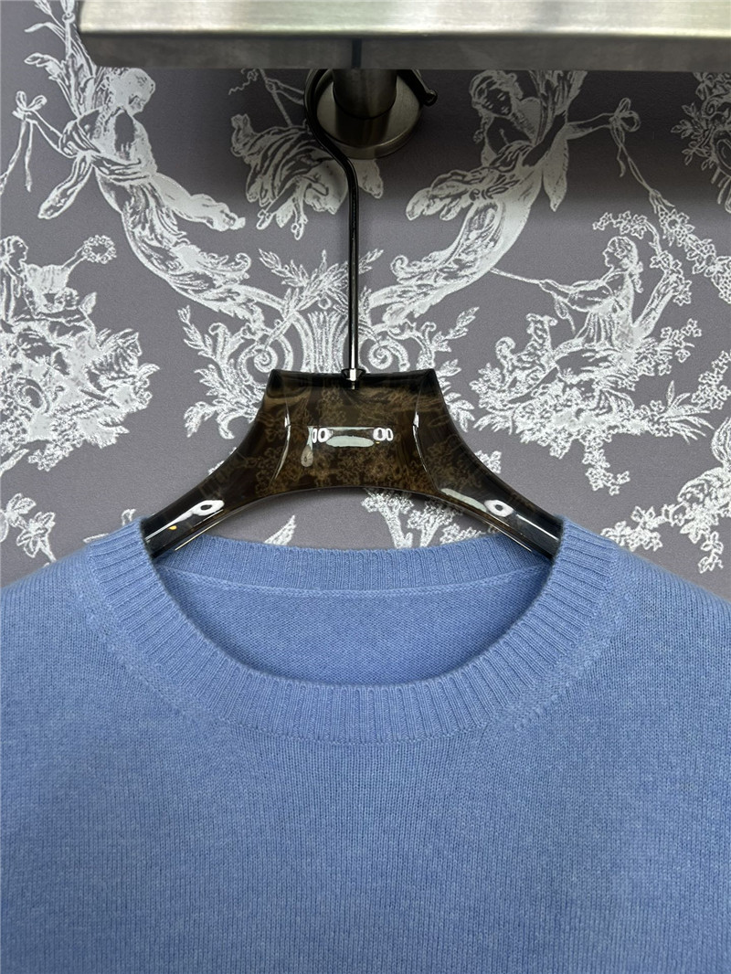 Miu Miu Logo Knit T-Shirt Blue