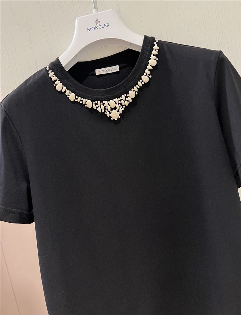 Moncler beaded collar t-shirt replica designer clothes