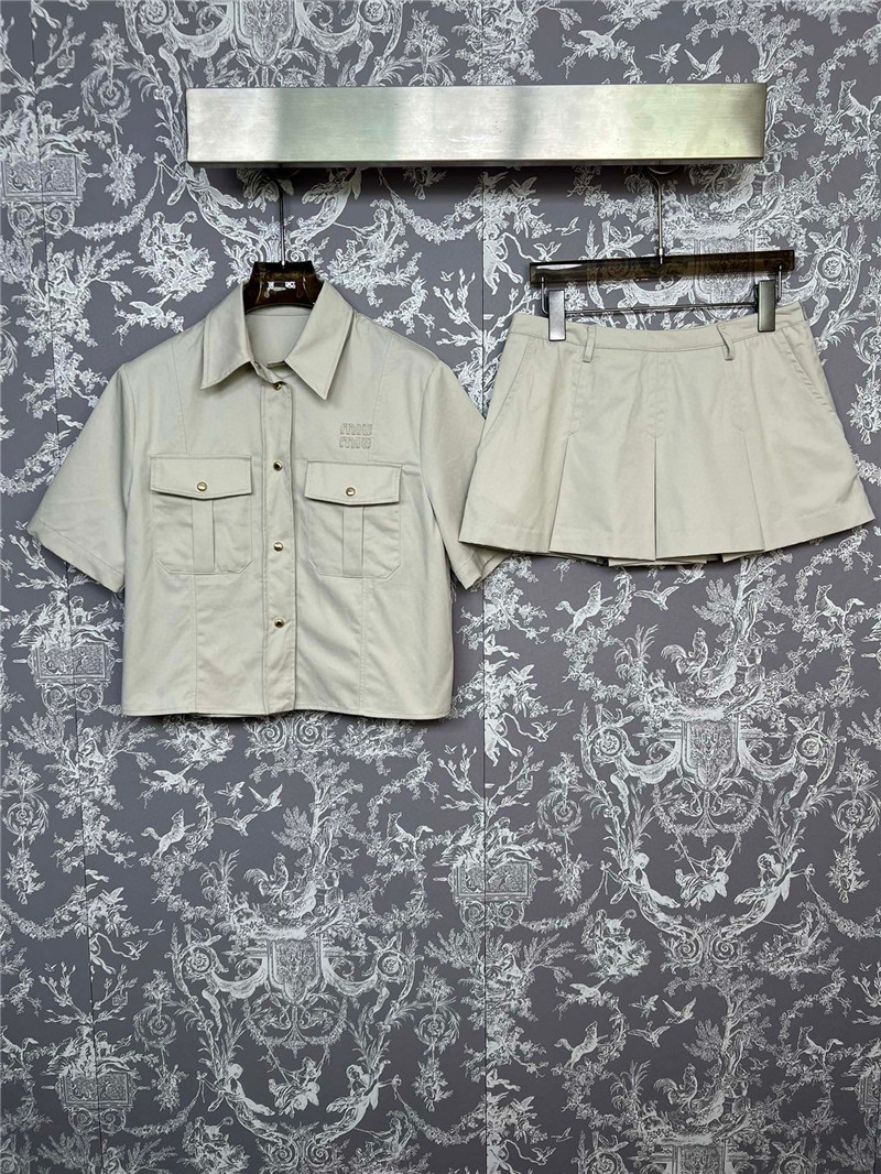 M1um1u new short-sleeved shirt and skirt suit replica clothing sites