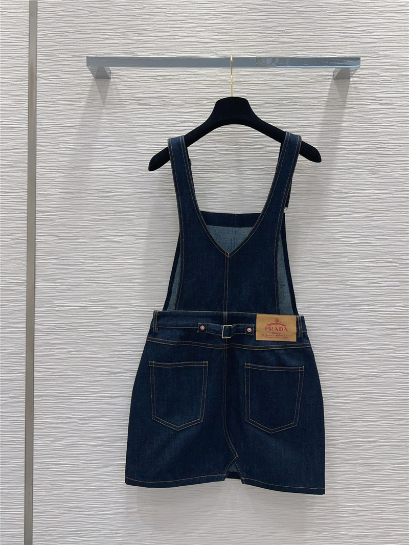 Pra*a denim overalls replica designer clothes