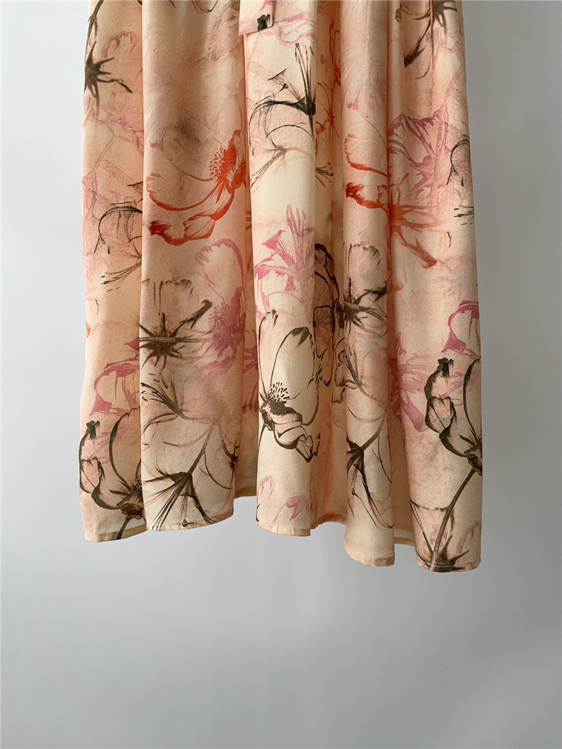 Chloé pinched printed silk dress replica clothes