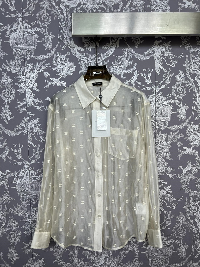 Ch**el new semi-transparent shirt replica d&g clothing