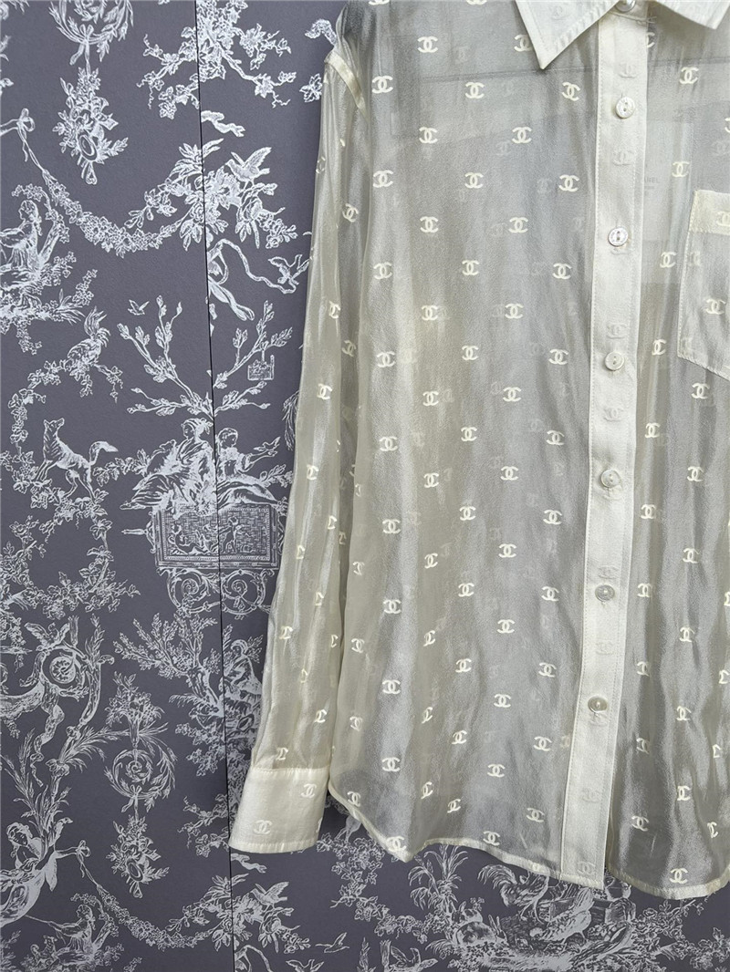 Ch**el new semi-transparent shirt replica d&g clothing
