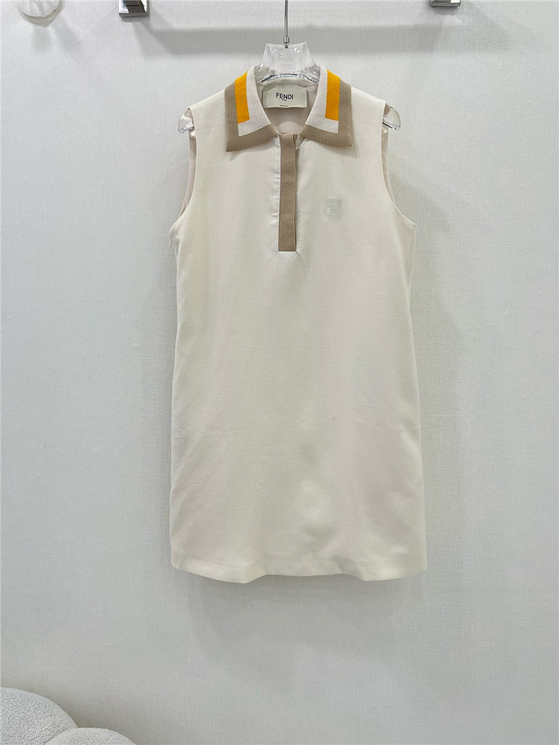 F**di embroidered lapel vest dress replica designer clothes