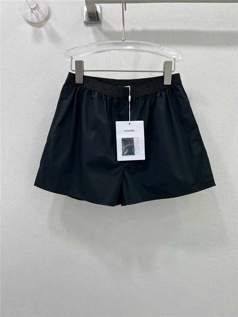 Ch**el double c ribbon waist white shorts replica clothing