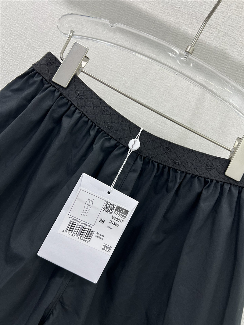 Ch**el double c ribbon waist white shorts replica clothing
