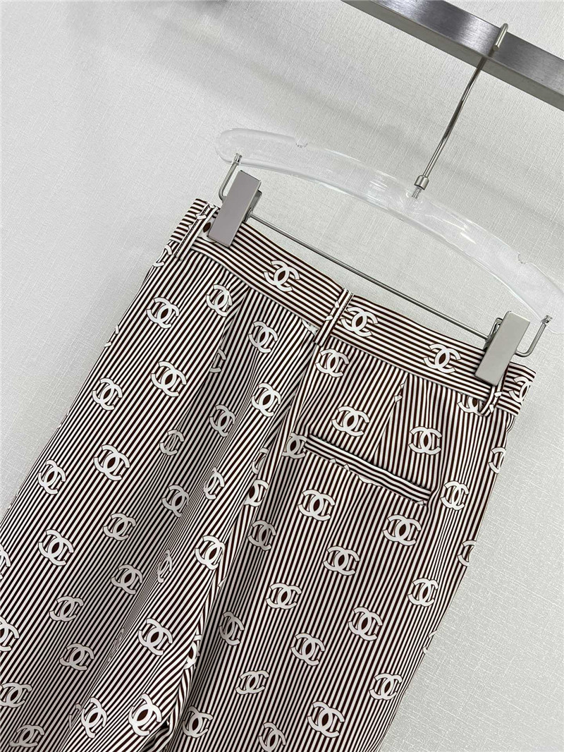 Ch**el new striped wide-leg pants replica designer clothes