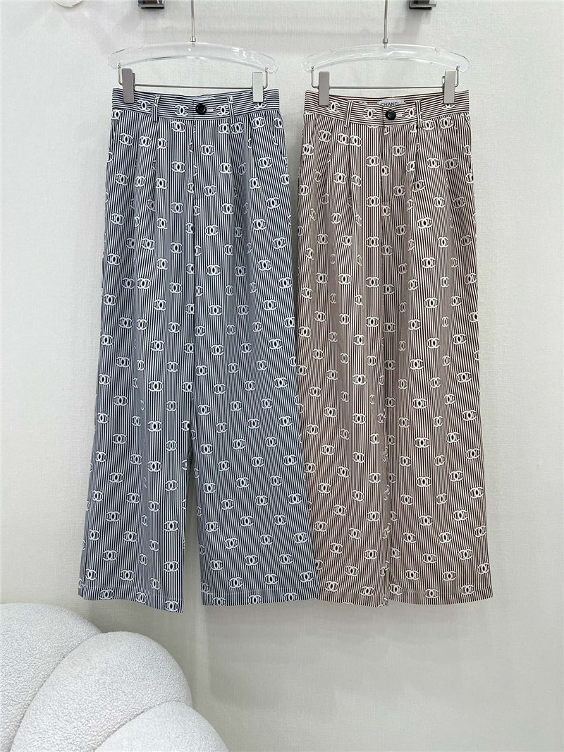 Ch**el new striped wide-leg pants replica designer clothes