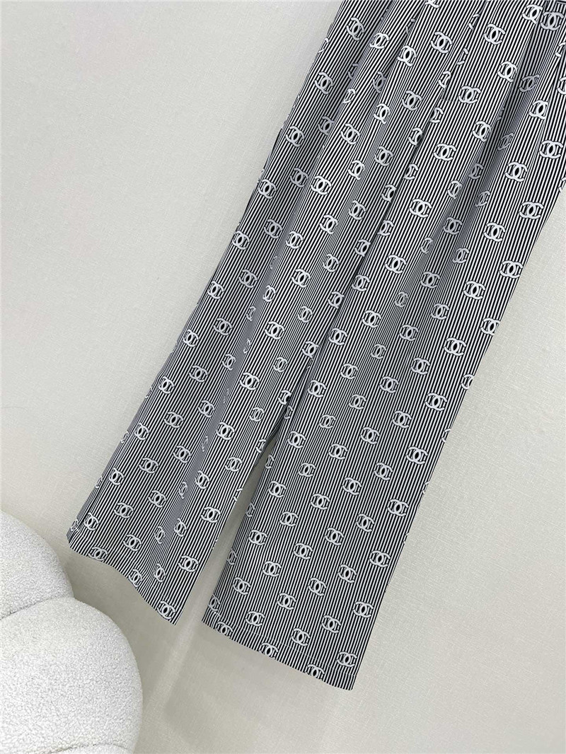 Ch**el new striped wide-leg pants replica designer clothes