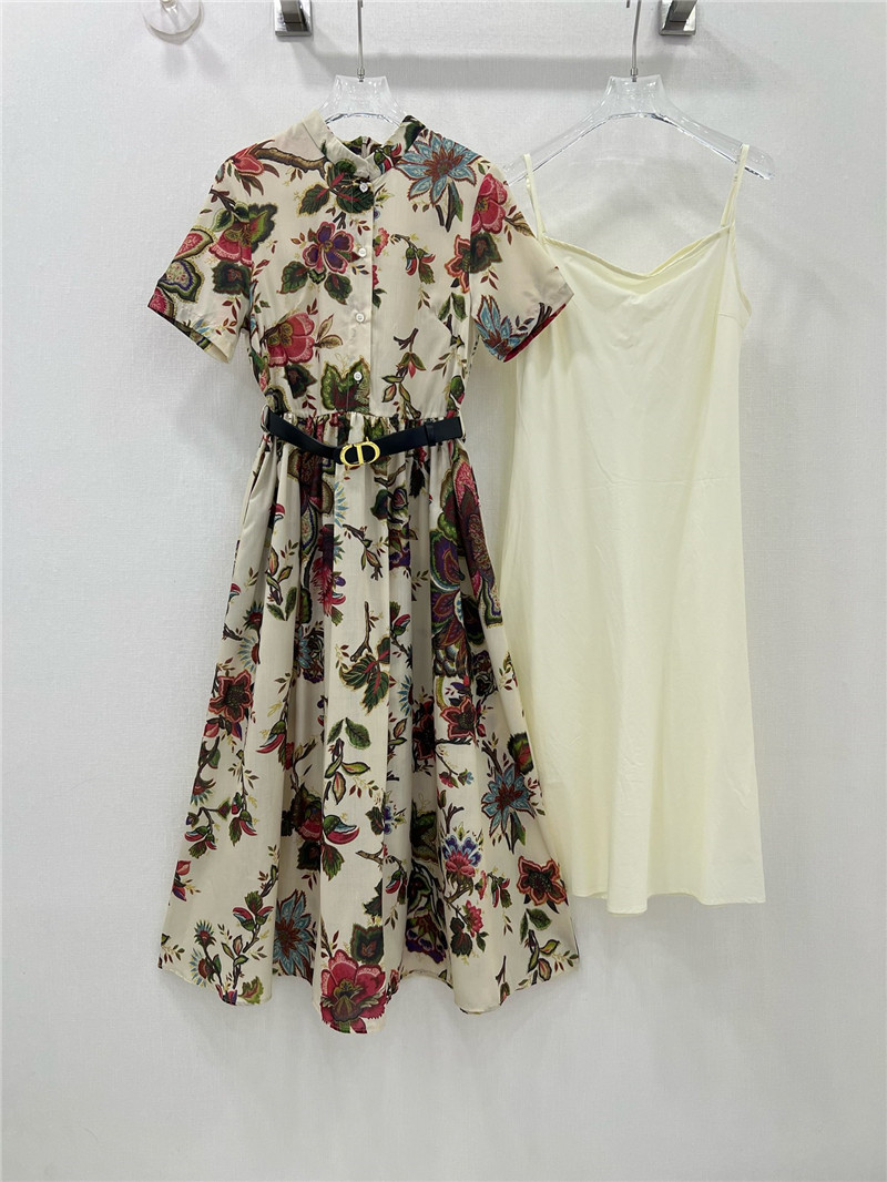 D10r printed short-sleeved shirt dress