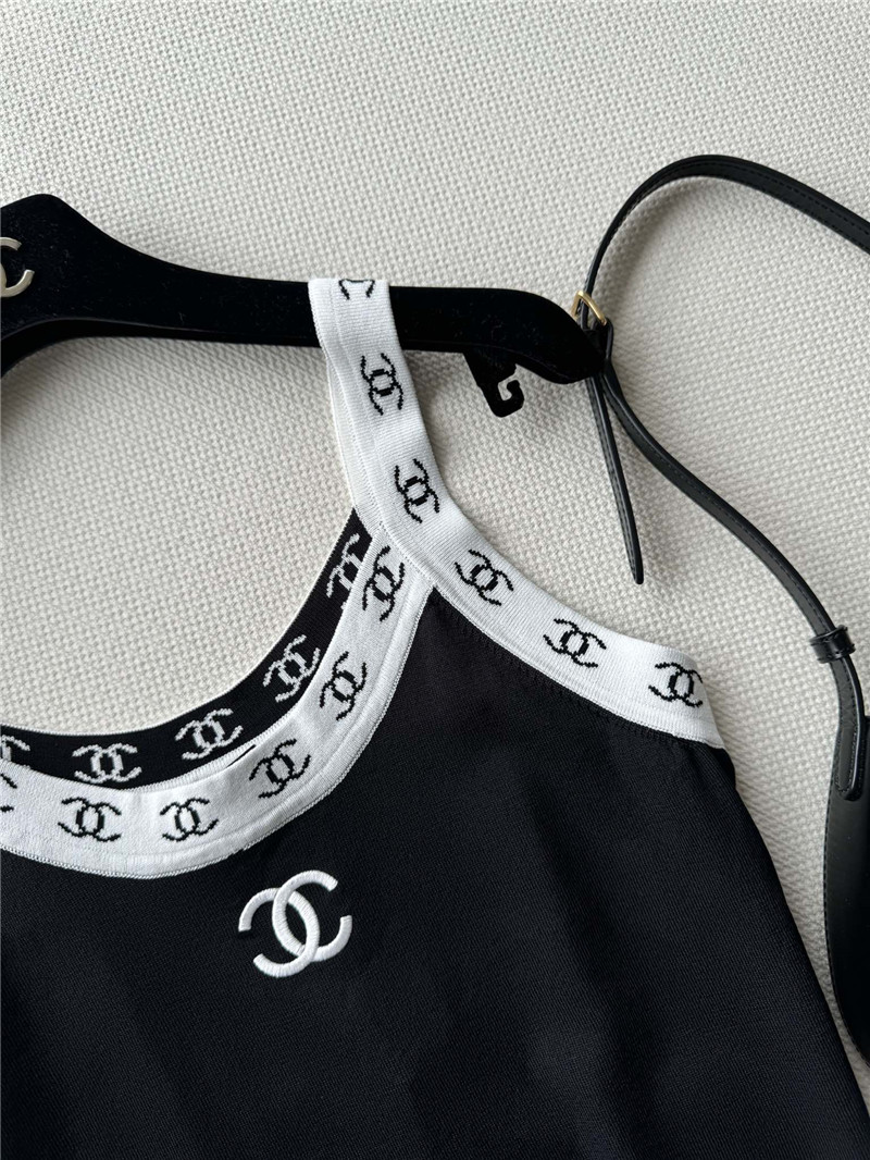 Ch**el contrast knitted vest replica d&g clothing
