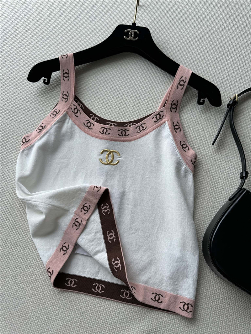 Ch**el contrast knitted vest replica d&g clothing
