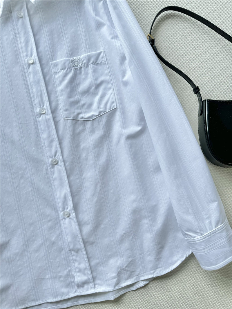 Ce1i*e jacquard white striped shirt cheap replica designer clothes
