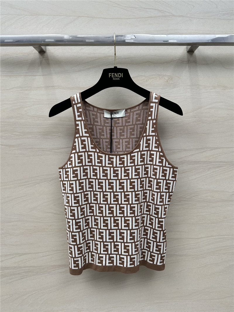 F**di old flower ff knitted small vest replica d&g clothing