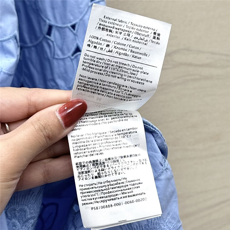 Va1e*ntin0 3d flower embroidery hollow shirt replica clothing
