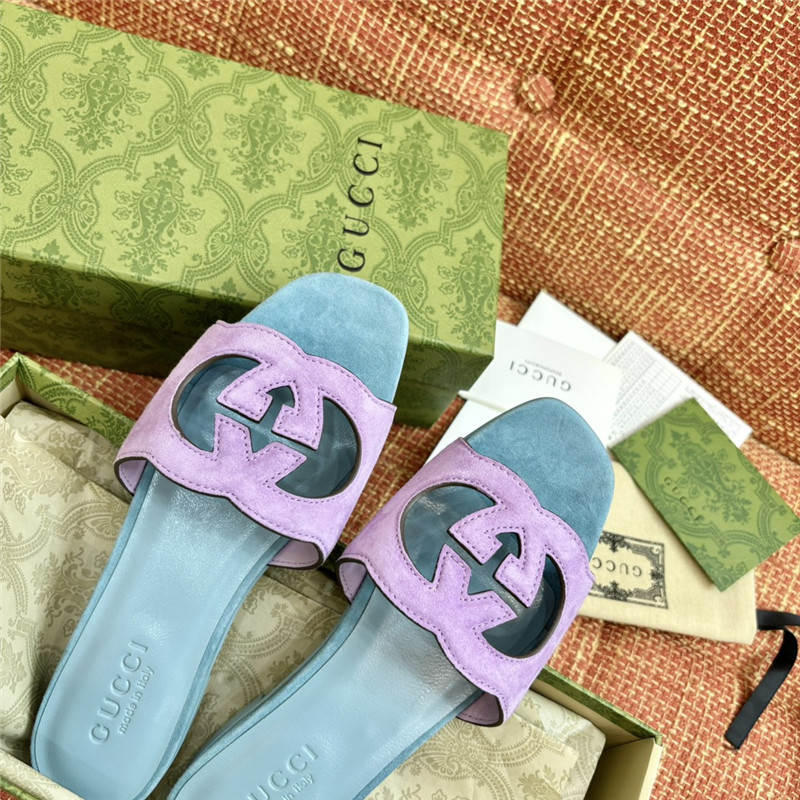 Gvc*1 suede interlocking g sandals
