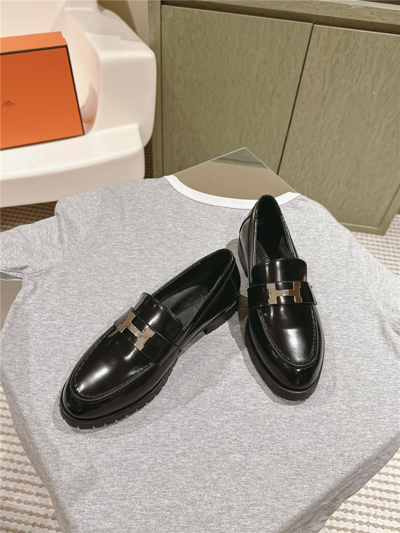 H**me5 british style h buckle loafers replica designer shoes