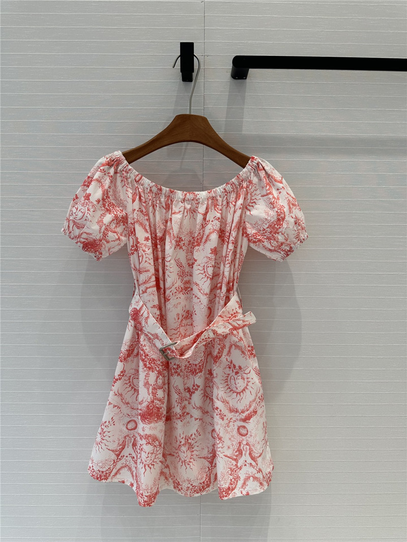 D10r one shoulder bubble short sleeve dress replicas clothes