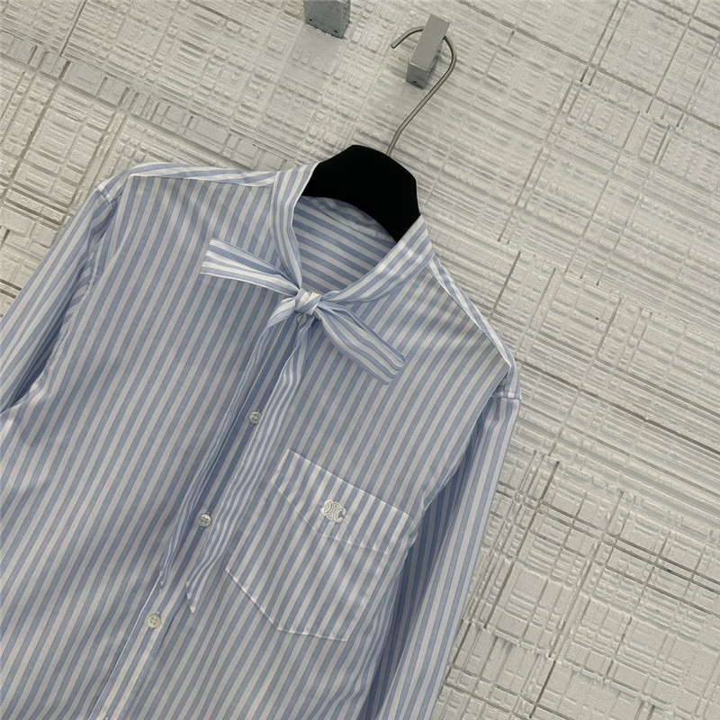 Ce1i*e yarn-dyed sky blue striped shirt replicas clothes