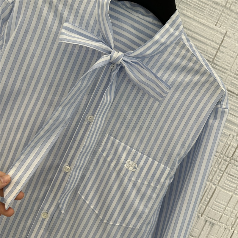 Ce1i*e yarn-dyed sky blue striped shirt replicas clothes