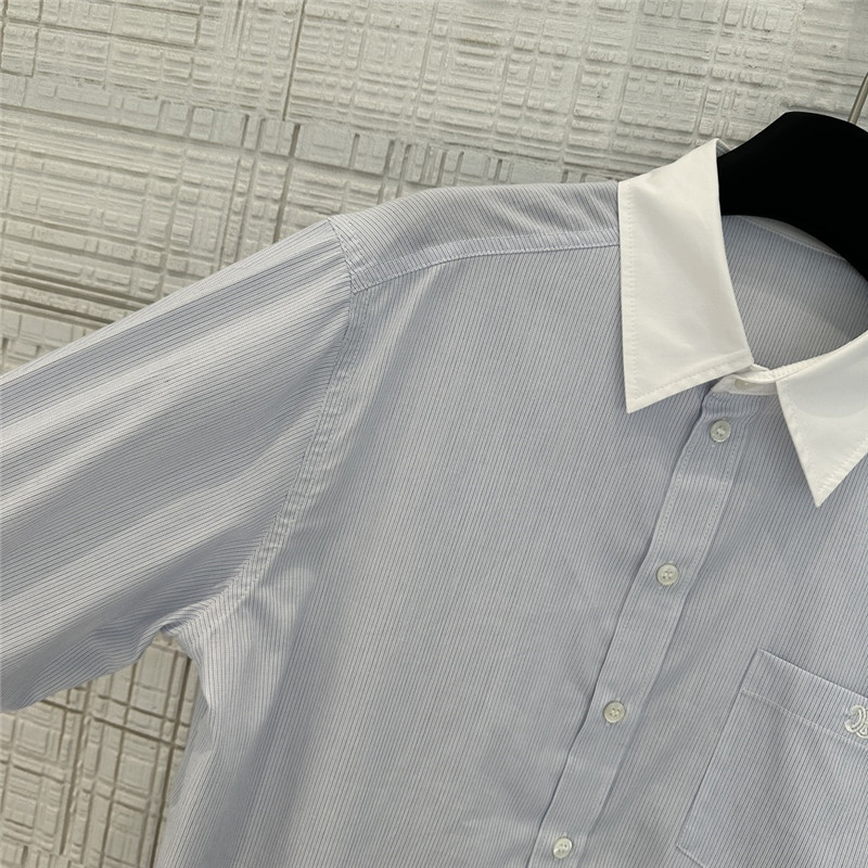 Ce1i*e yarn-dyed sky blue striped shirt replicas clothes