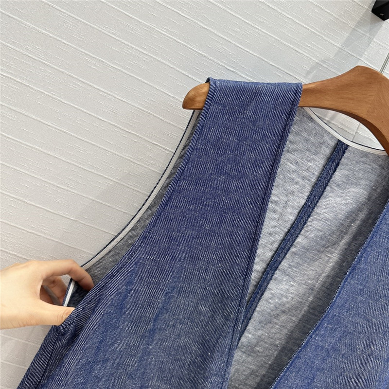The R0w cotton and linen long vest dress replicas clothes