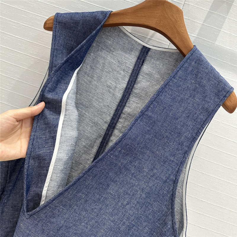 The R0w cotton and linen long vest dress replicas clothes