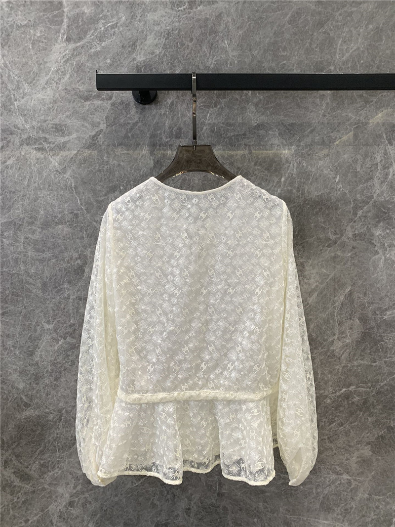Ce1i*e embroidered tulle top cheap replica designer clothes