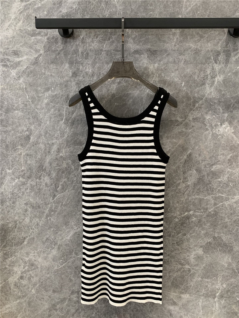 Ce1i*e black and white striped knitted vest dress replica clothes