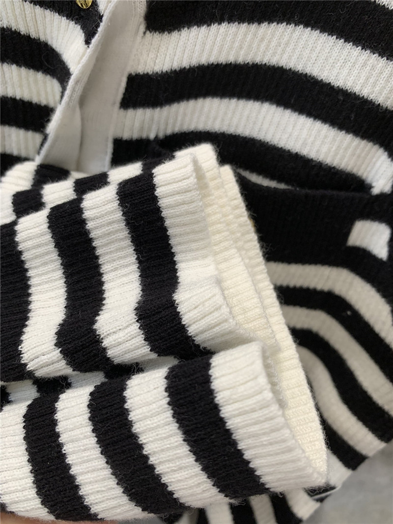 Ce1i*e black and white striped knitted vest dress replica clothes