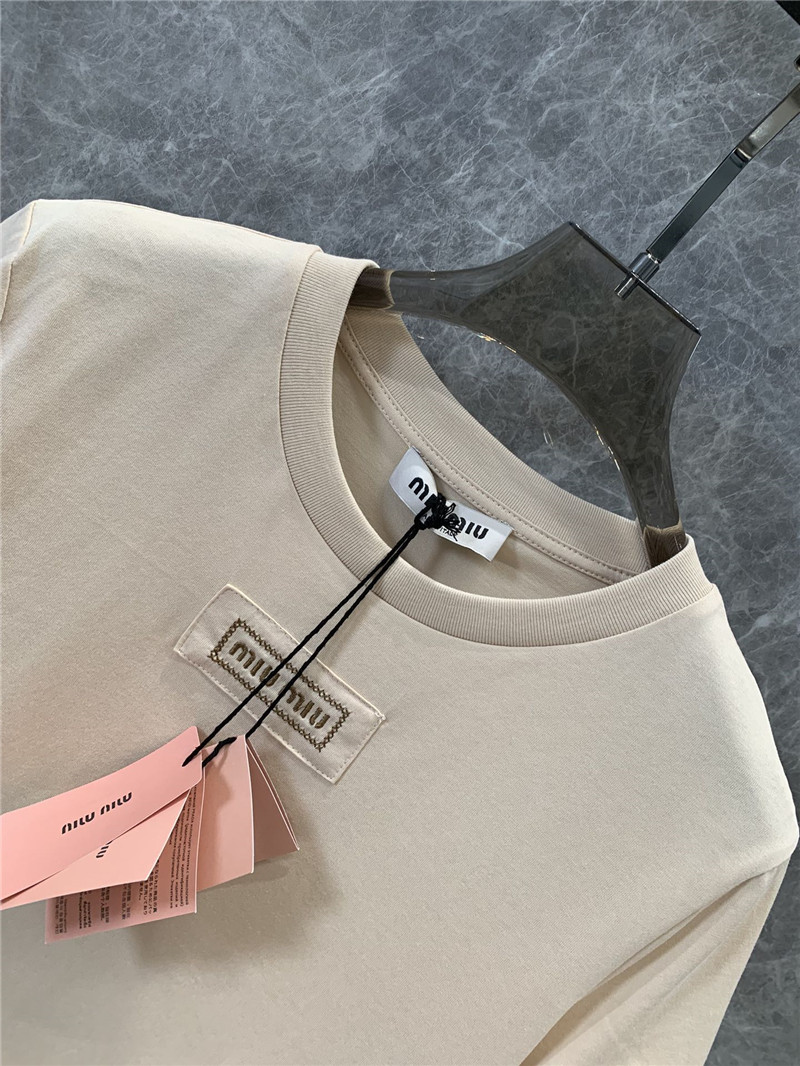 M1um1u micro logo short-sleeved t-shirt replica d&g clothing