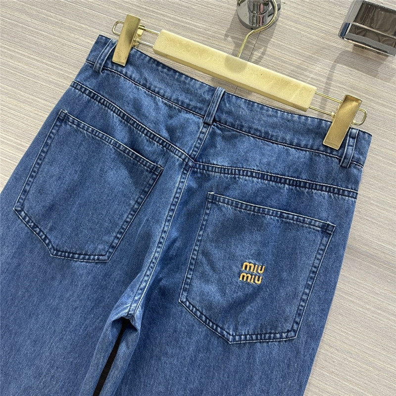M1um1u denim mid-low waist straight pants replica d&g clothing