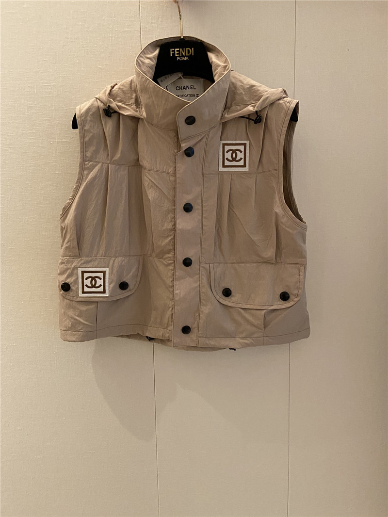 Ch**el new hooded workwear vest replica clothes