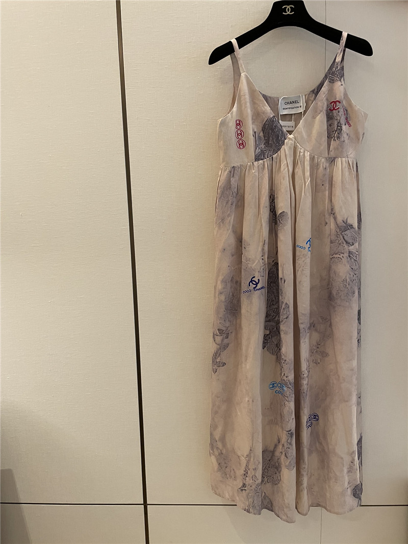 Ch**el ink print dress replica designer clothes