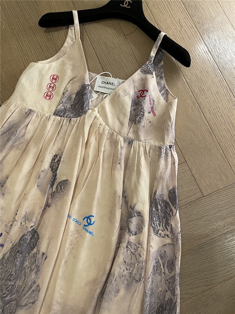Ch**el ink print dress replica designer clothes
