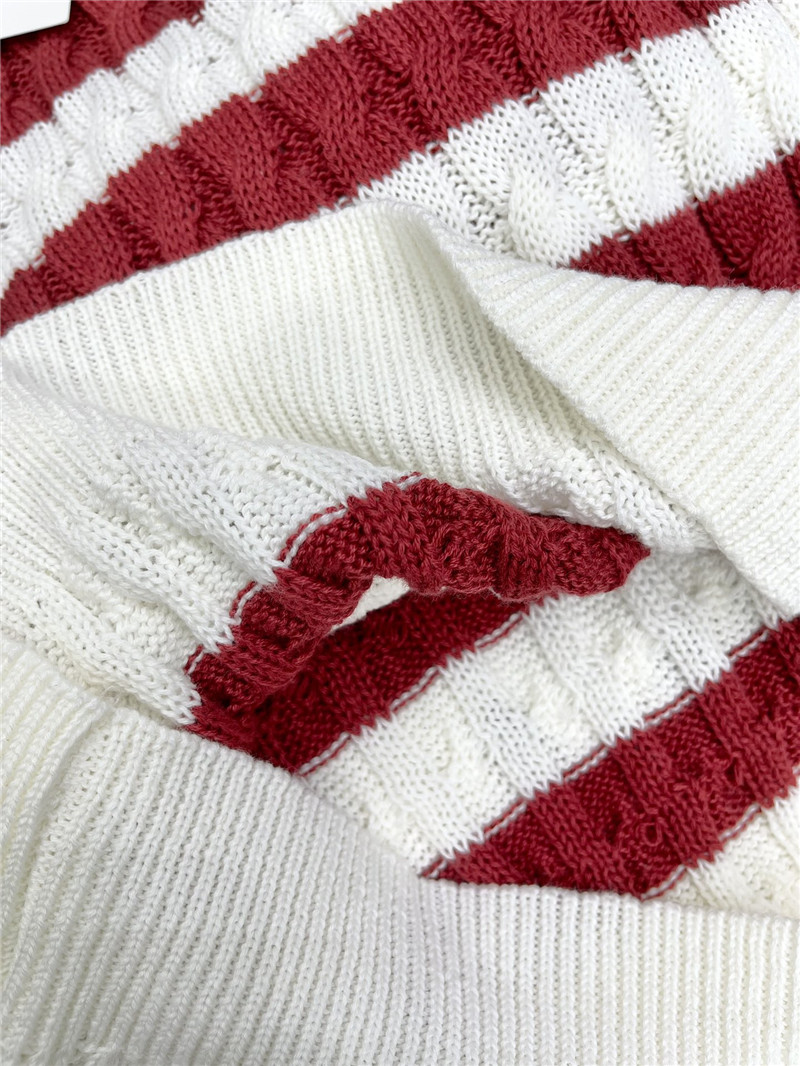 Moncler V-neck striped contrast knitted vest replica clothes
